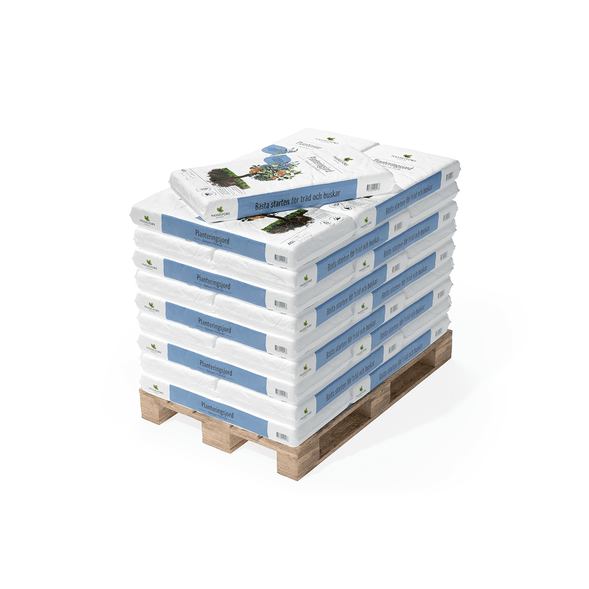 Hasselfors planteringsjord, 40 liter, 27st, 1080 L, Halvpall